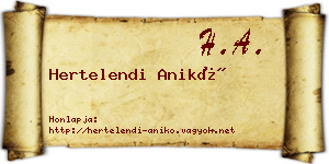 Hertelendi Anikó névjegykártya